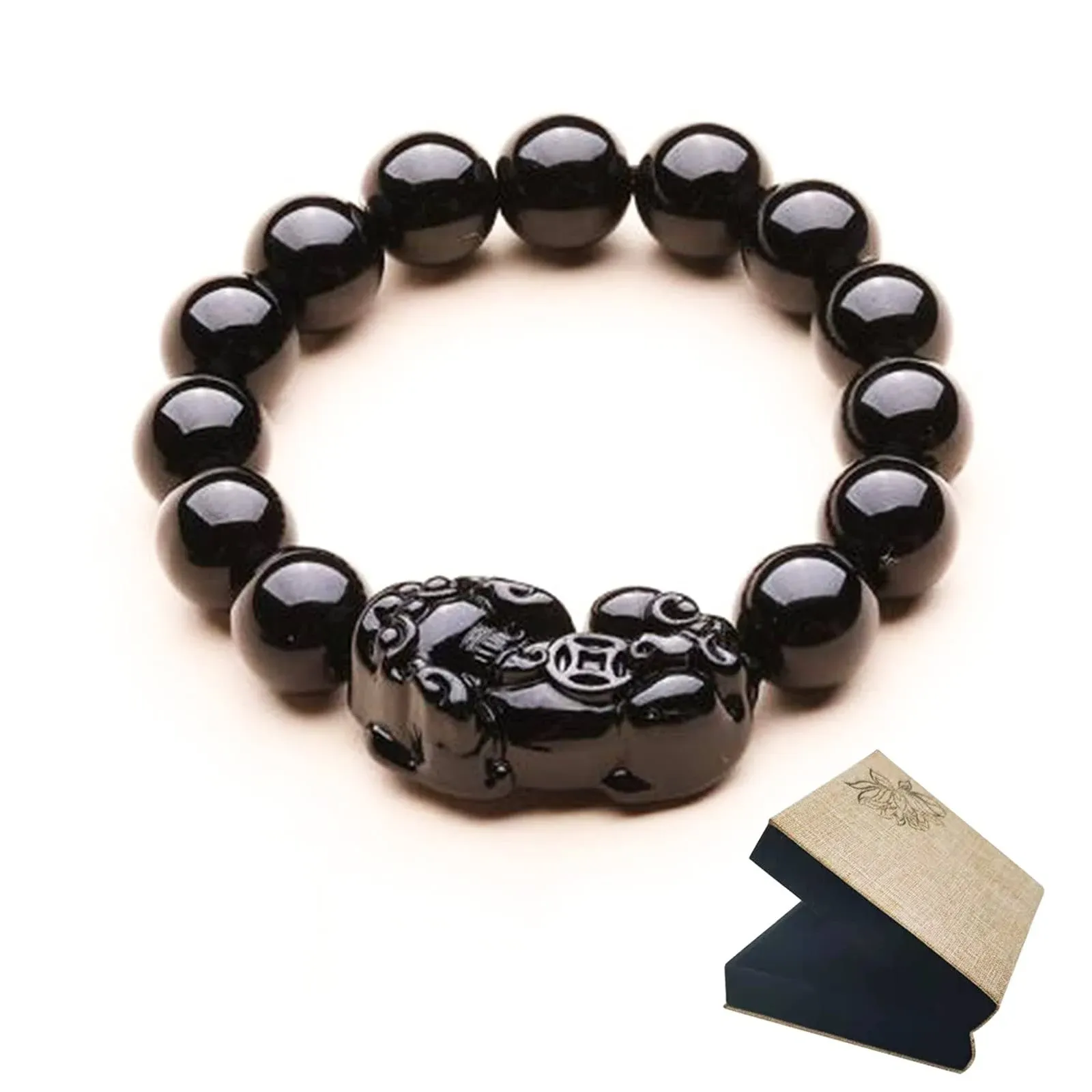 Black Obsidian Wealth Bracele Tiger Eye Brave for Protection Can Bring Luck