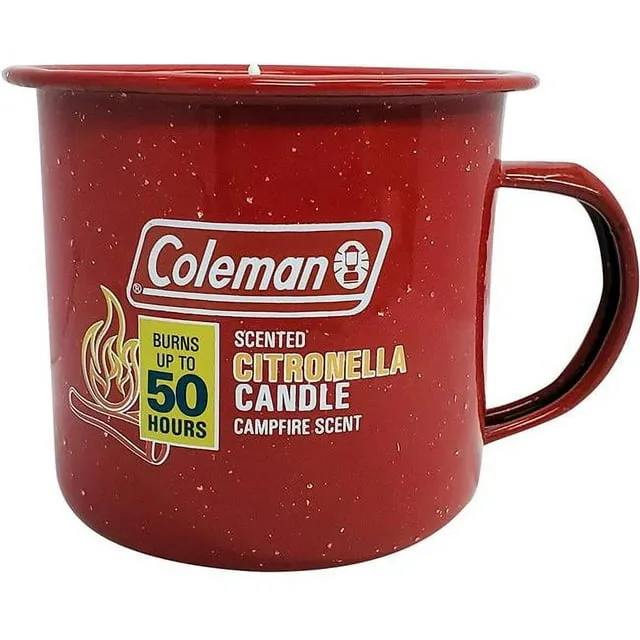 Coleman Retro Logging Citronella White Mug Candle with Pine Scent