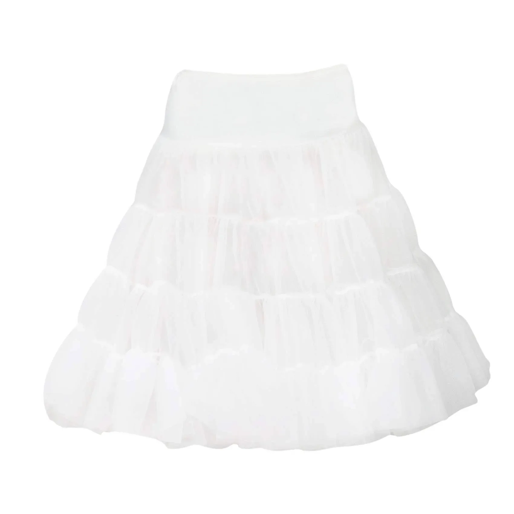 I.C. Collections Little Girls White Bouffant Half Slip Petticoat Tea Length