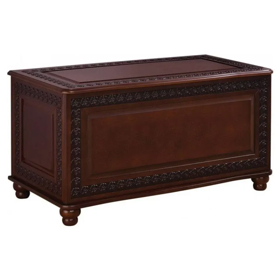 Bowery Hill Traditional Wood Cedar Blanket Chest in Deep Tobacco