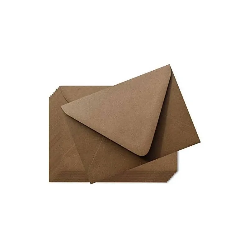 100 Boxed Kraft Grocery Bag Brown 80lb A7 Envelopes for 5x7 Invitations Weddings