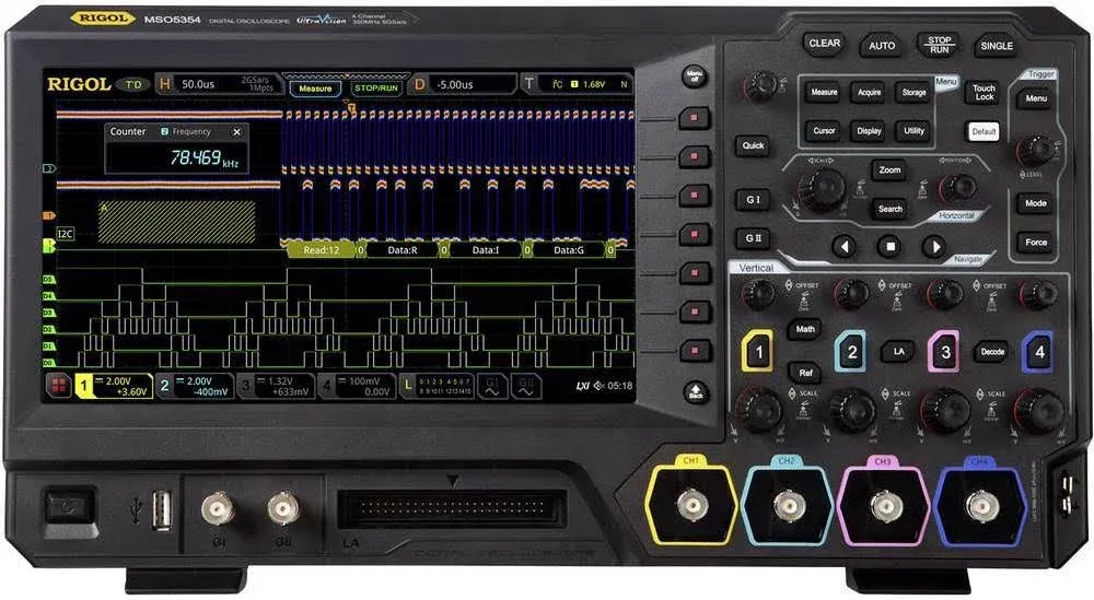 Rigol MSO5074 70 MHz Mixed Signal Oscilloscope with 4 Analog Channels and ...