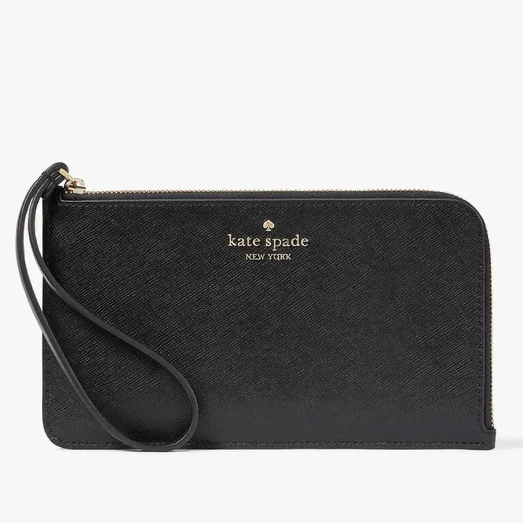 Kate Spade Lucy Glitter Medium L-Zip Wristlet (Festive teal)