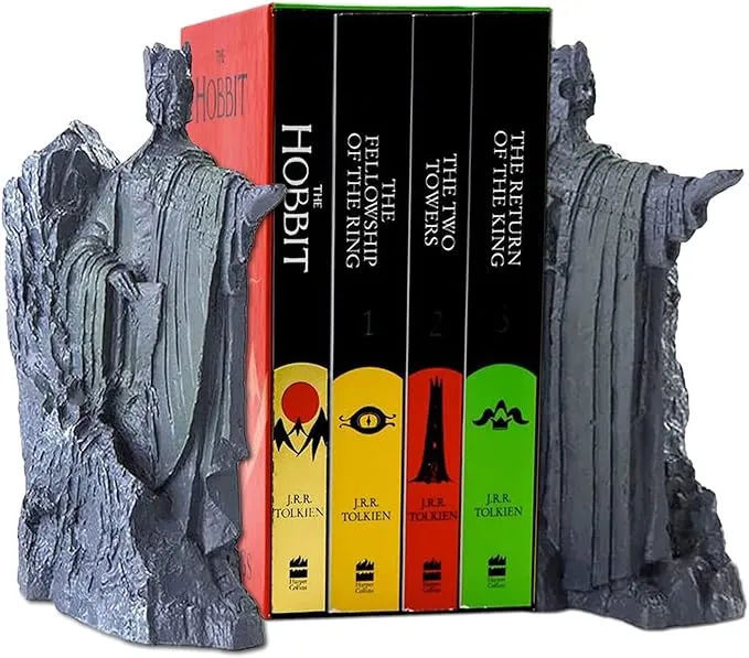 Bookends Book End Lord of Rings Hobbit Book Decoration Resin,Decorative Book Stopper Binder and Dividers,Hobbit Decoration Resin Book End Anti-Slip substitutes for Library Office Home Study14.8cm