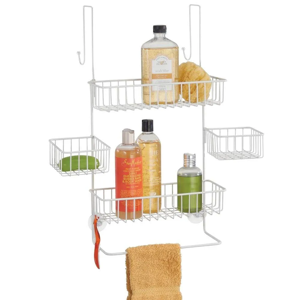 mDesign X-Wide Over Door Hanging Bathroom Tub/Shower Caddy