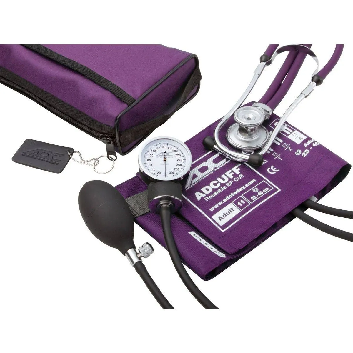 ADC Pro's Combo II Sphygmomanometer/Sprague Rappaport Stethoscope Kit, Purple