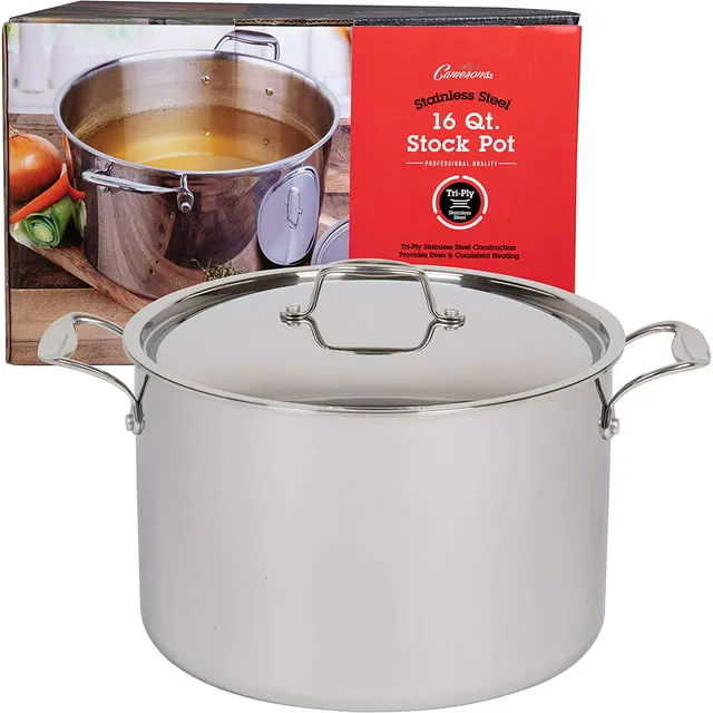 Cameron's Products Sp16tpml Tri-Ply Stock Pot