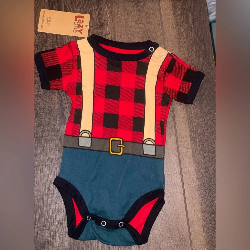 Lazy One 6mo Creeper Lumberjack Onesie