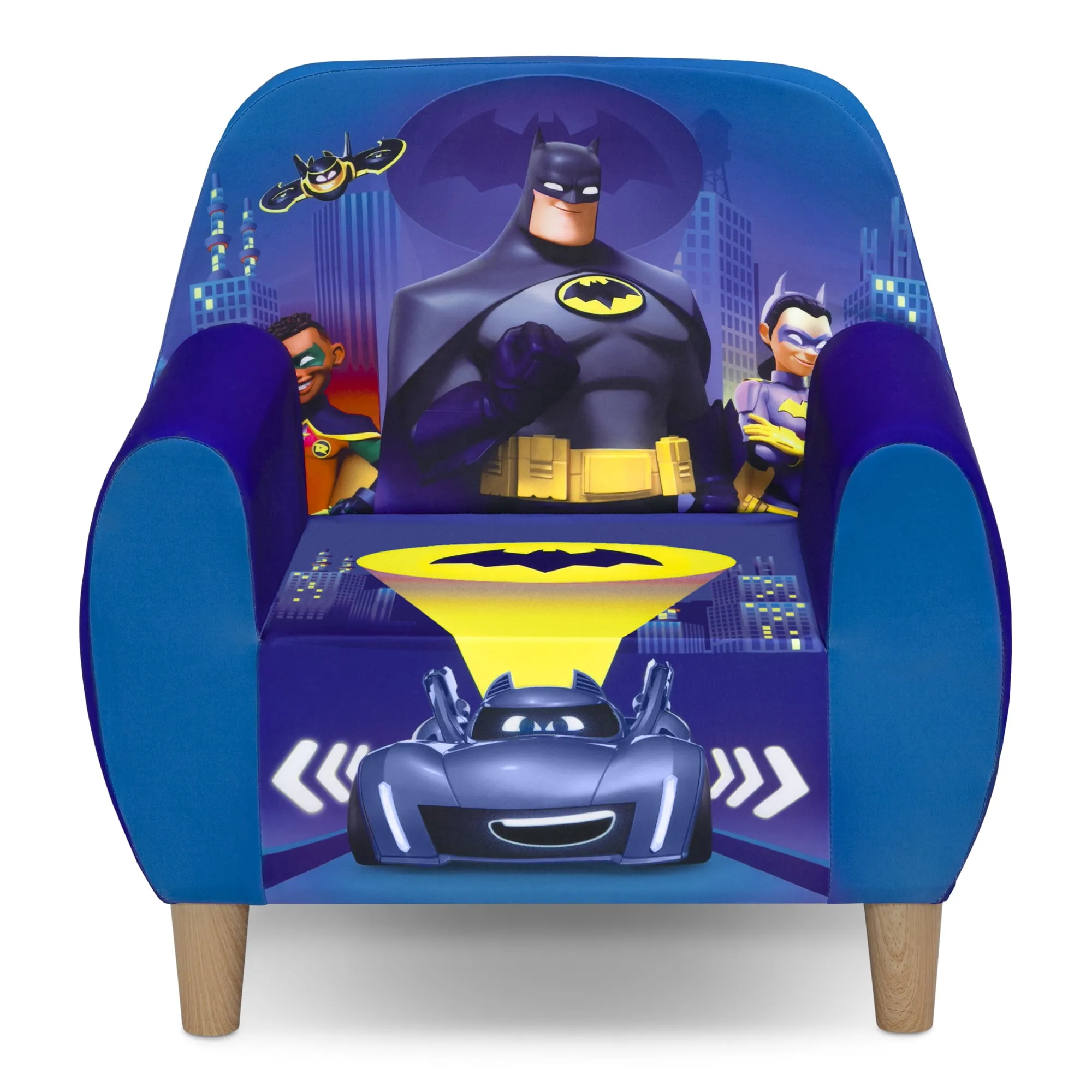 Delta Children Batman Batwheels Foam Chair for Kids, Blue