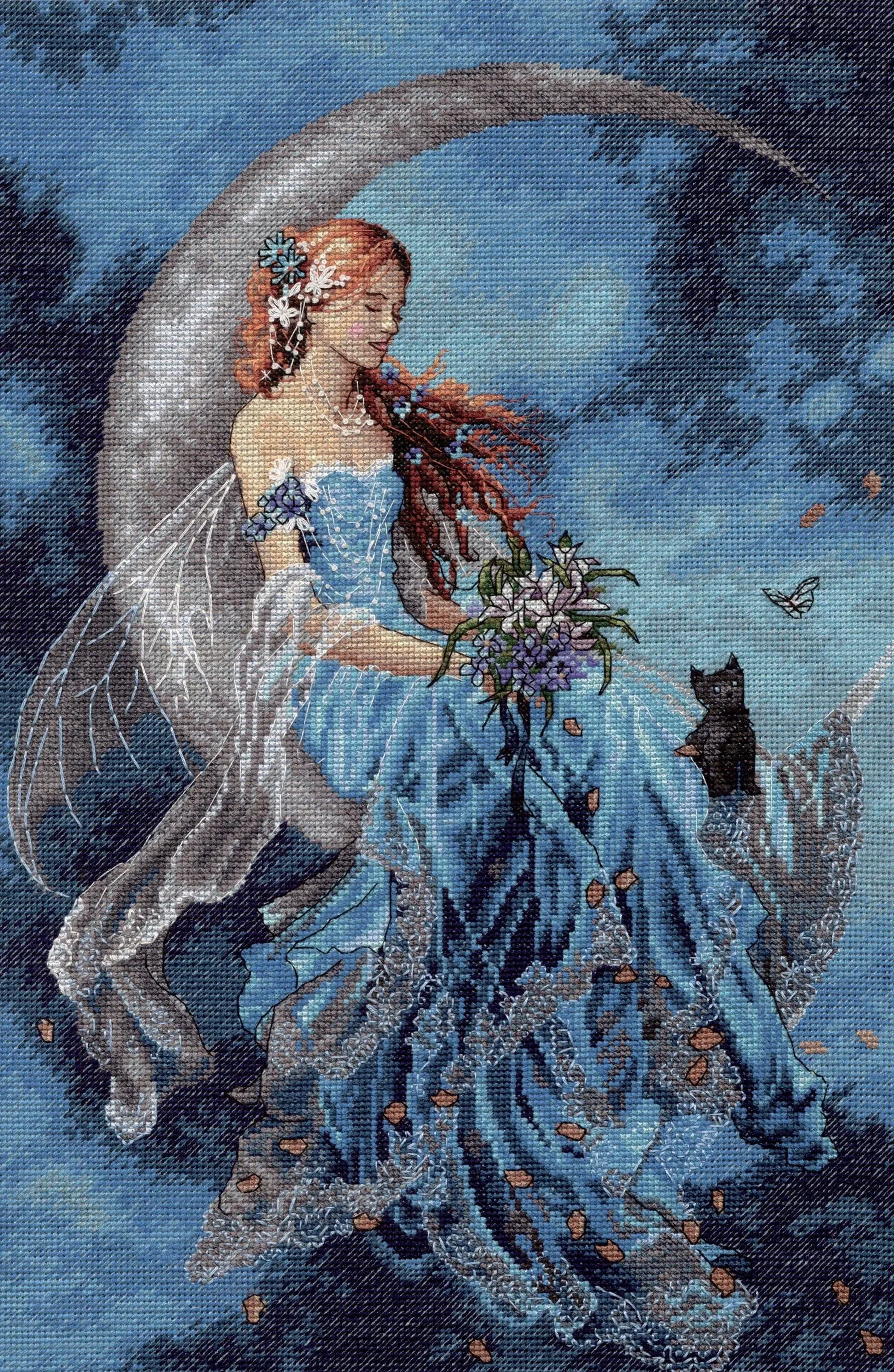 Counted Cross Stitch Kit 10"X15"-Wind Moon Fairy, Dimensions, 70-35393