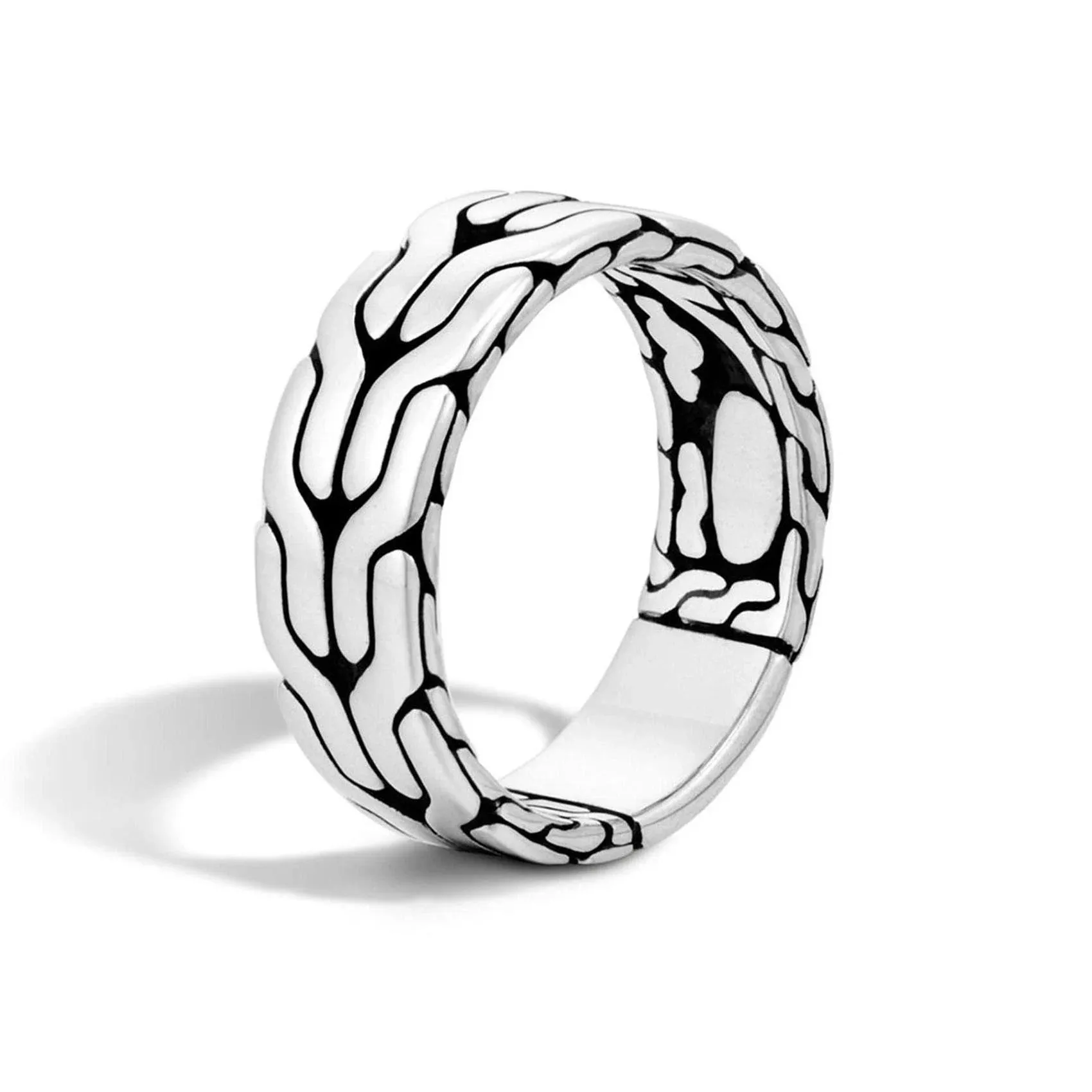 Carved Chain Band Ring, Sterling Silver|RB99842