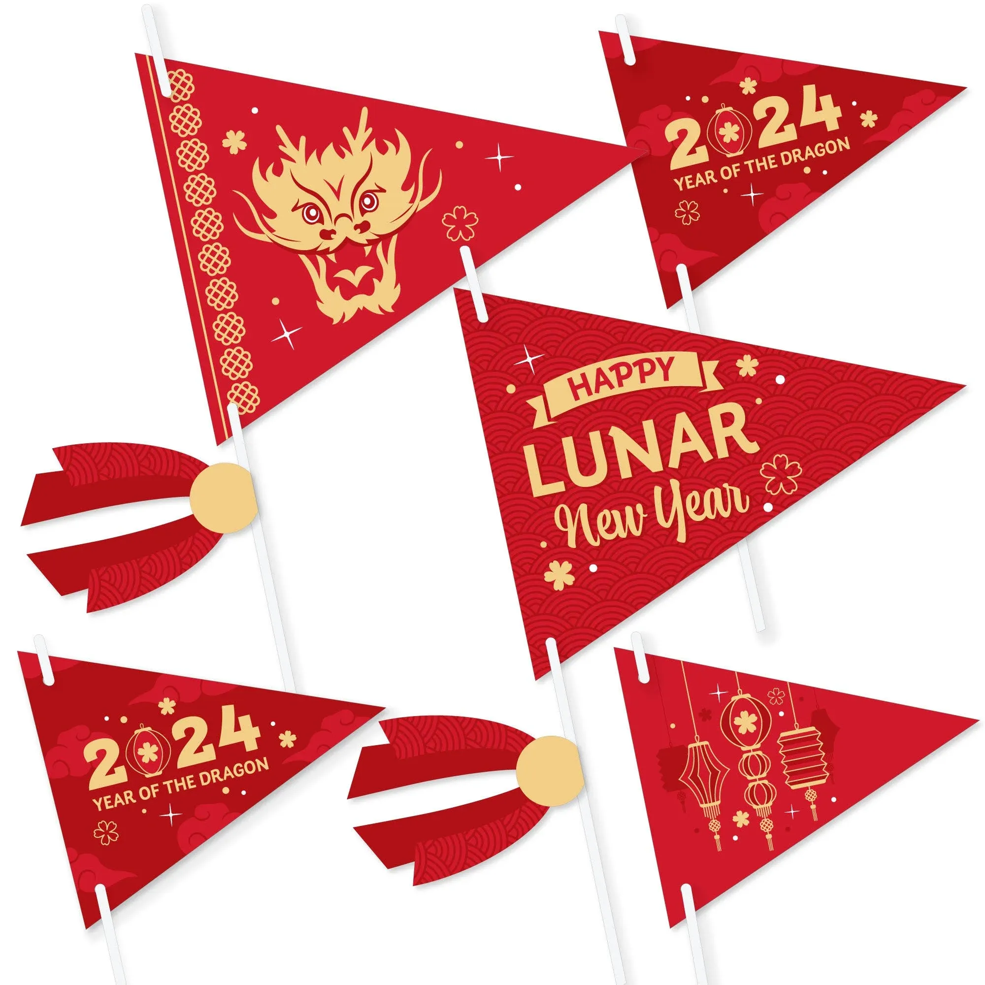 Big Dot of Happiness Lunar New Year - Triangle 2024 Year of The Dragon Photo ...