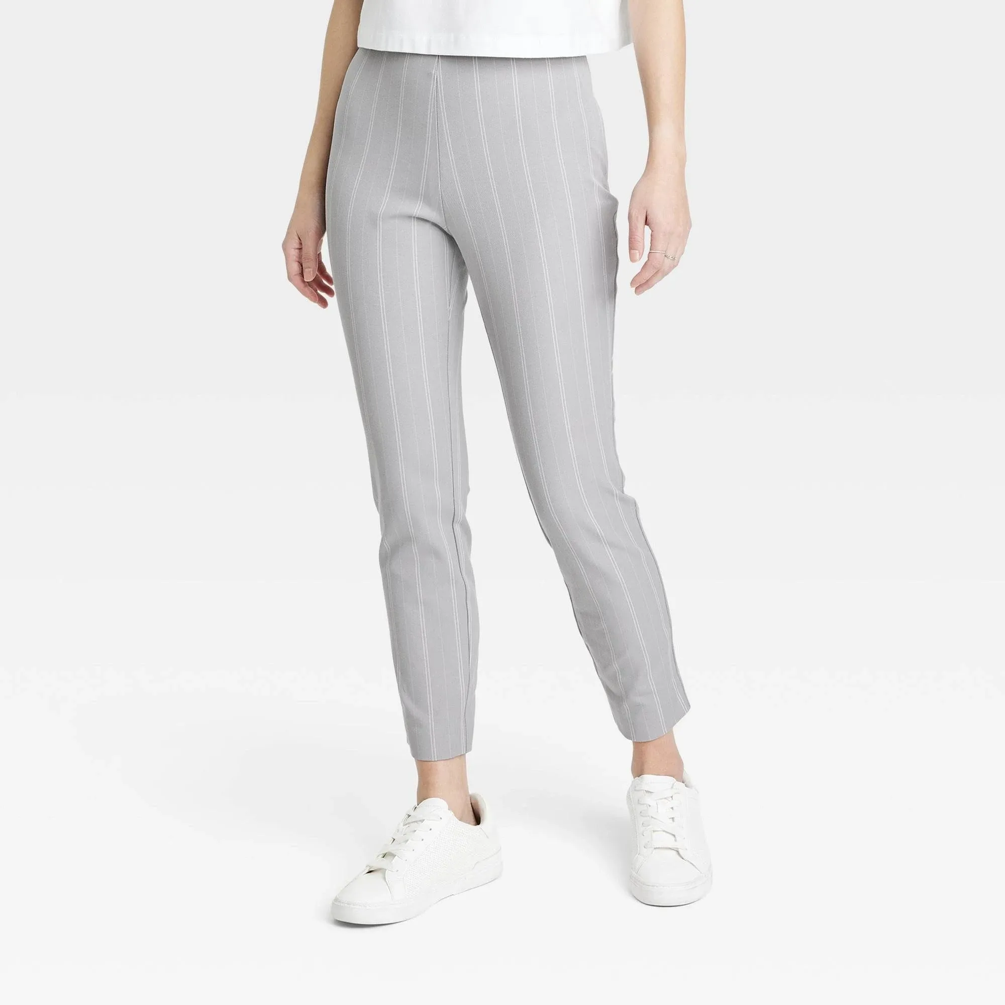 Women's High-Rise Slim Fit Ankle Pants - A New Day Gray 2