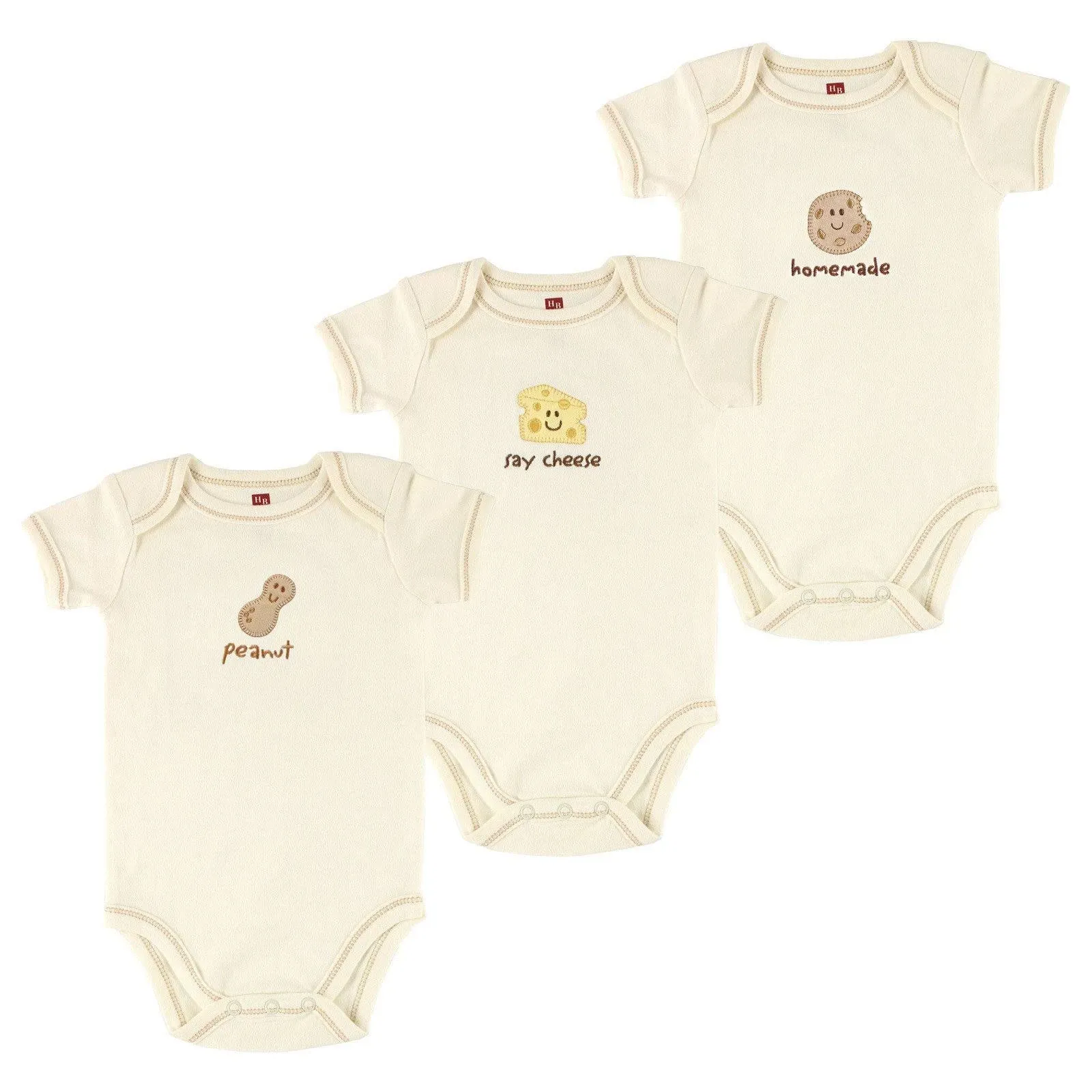 Touched by Nature Organic Cotton Bodysuits Peanut / 0-3 Months