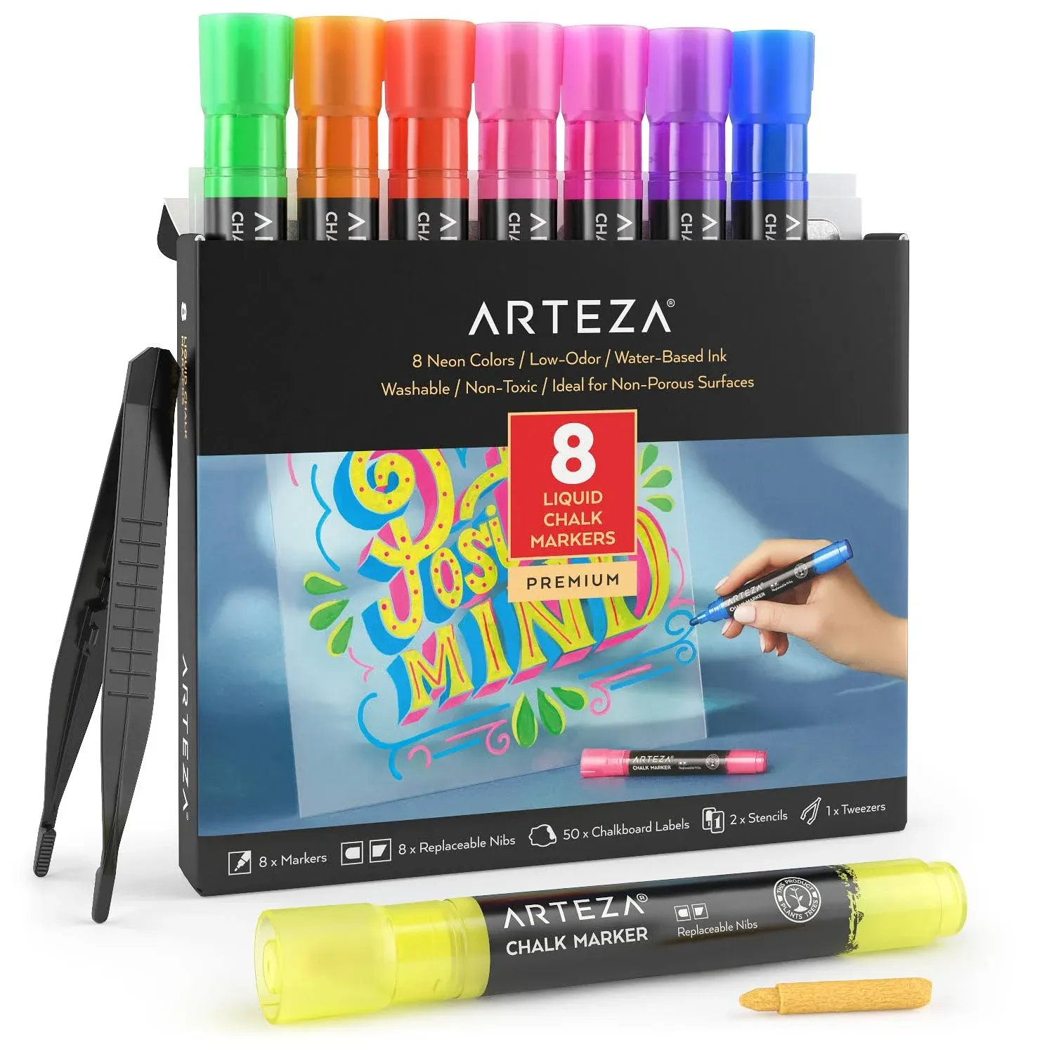 Arteza Liquid Chalk Markers Set of 8 Neon Colors