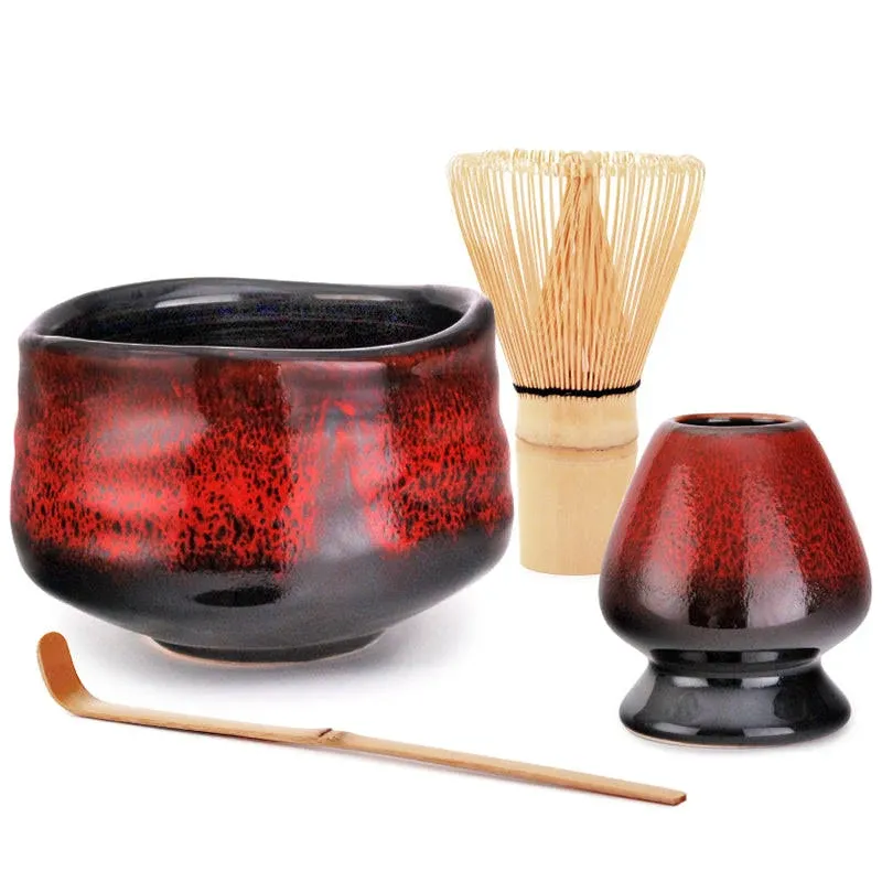 Sipping stream Tea Company Dragon Red Ceremonial Matcha Set with Holder