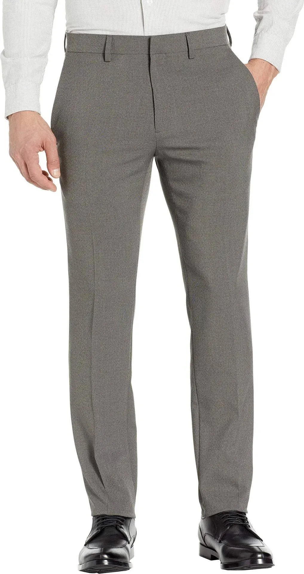 Kenneth Cole Reaction Stretch Heather Tic Slim Fit Dress Pants - Gray