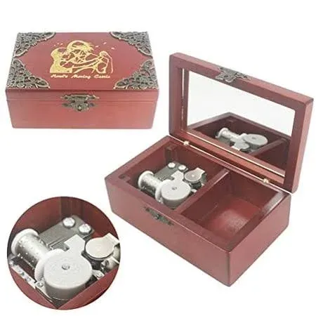 ROSIKING Wooden Music Box with Mirror Mechanism Carved Jewelry Musical Boxes ...