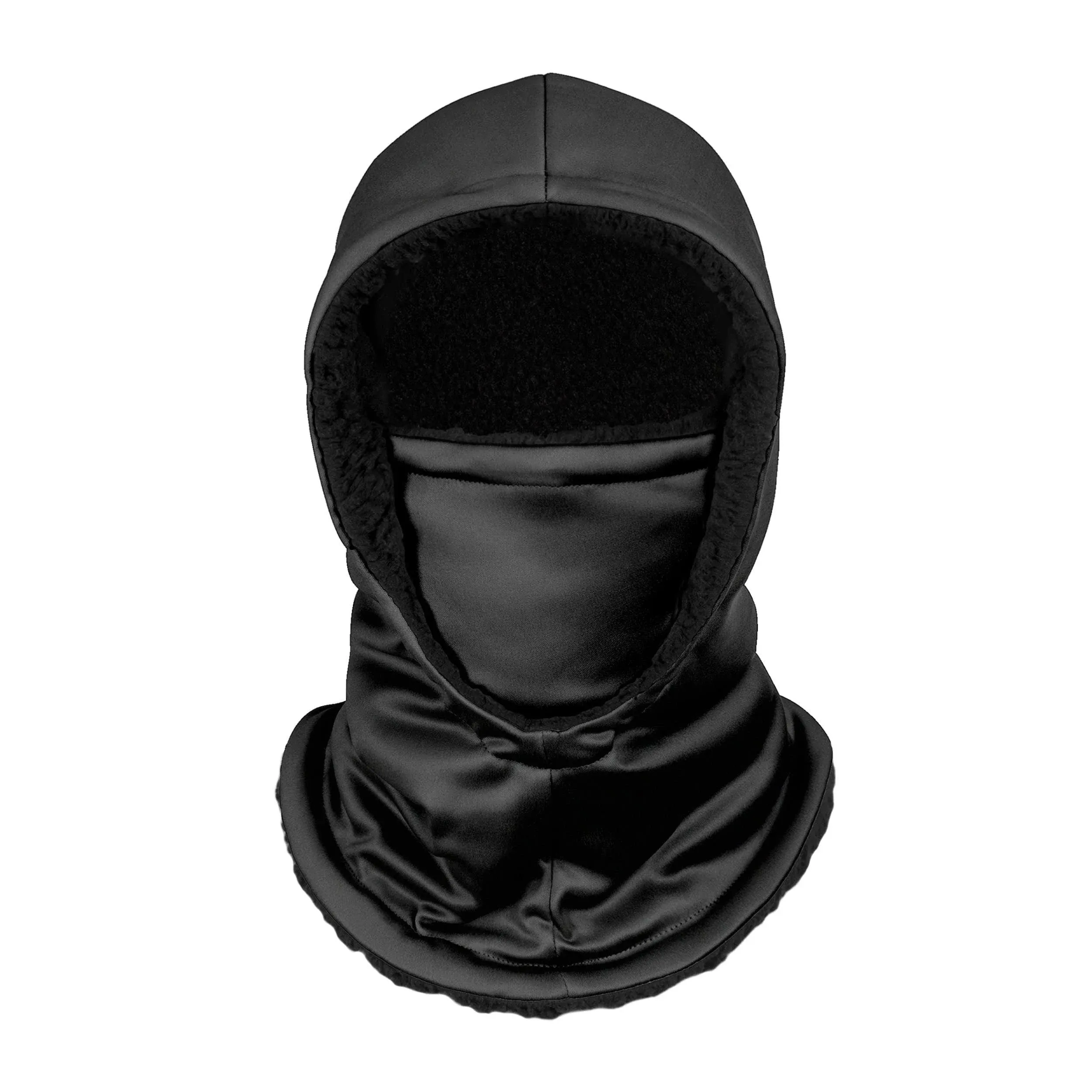 Solid Black Hooded Gaiter Scarf