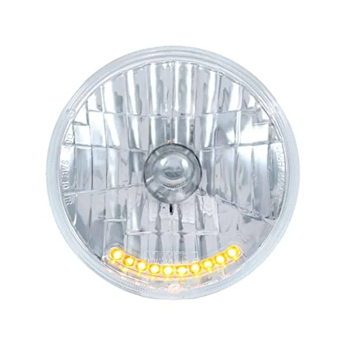 United Pacific S2010LED 7" Crystal Headlight with 10 Amber LED