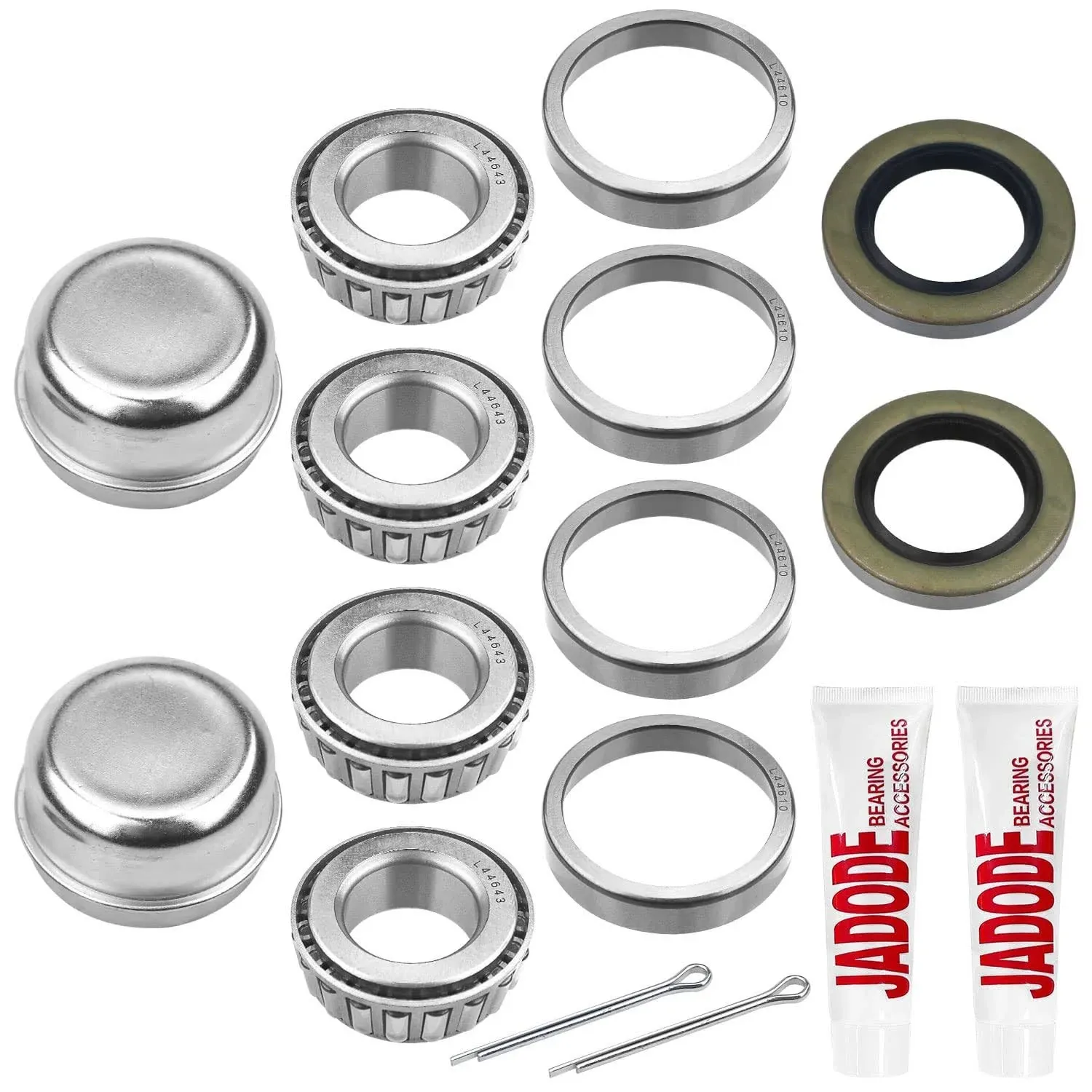 Jadode Trailer Axle Hub Bearings Kits L44643 L44610 with 12192TB Grease Seals ...