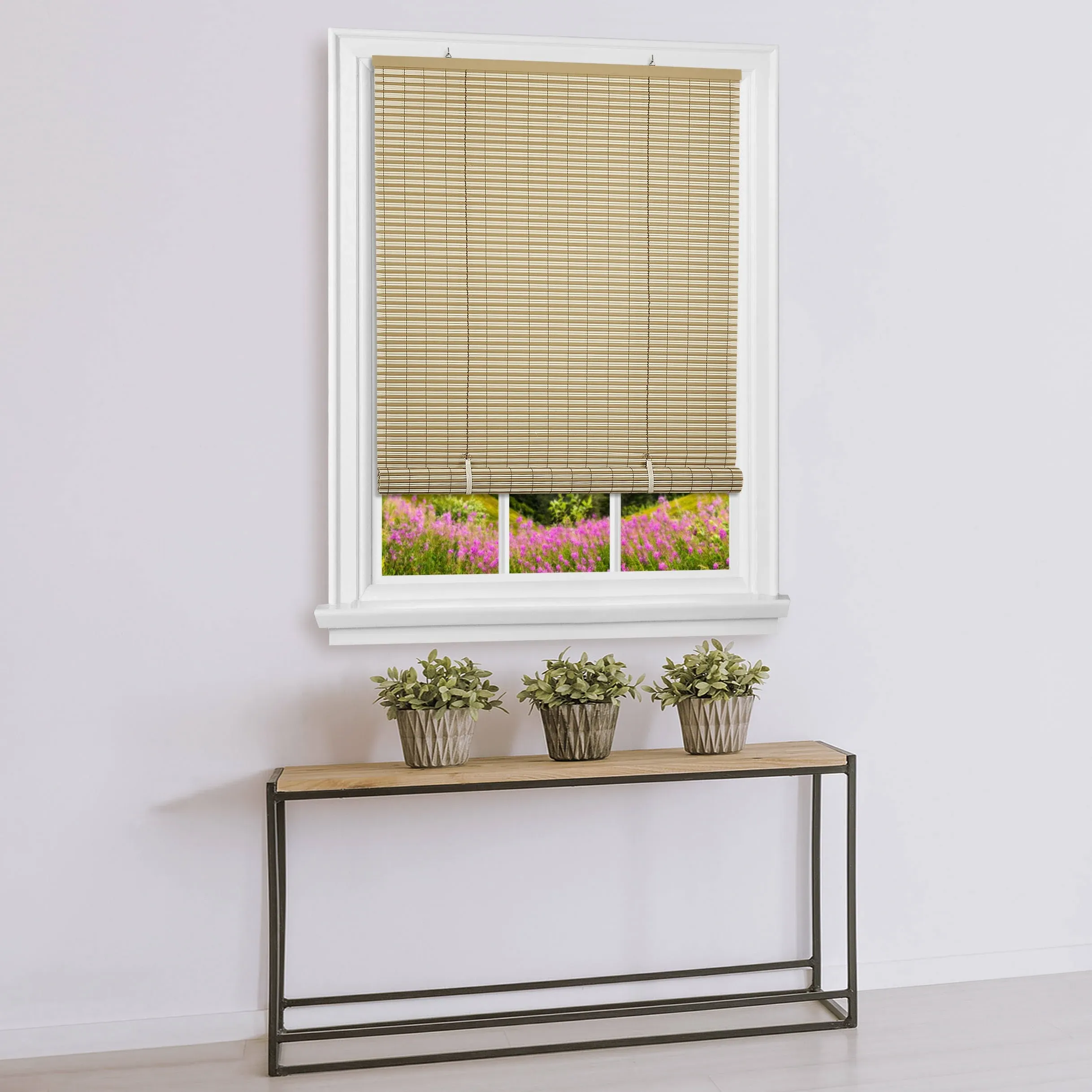 Achim Indoor/Outdoor Cordless Vinyl Light Filtering Roll-Up Blind, 3.50" x 30.00"