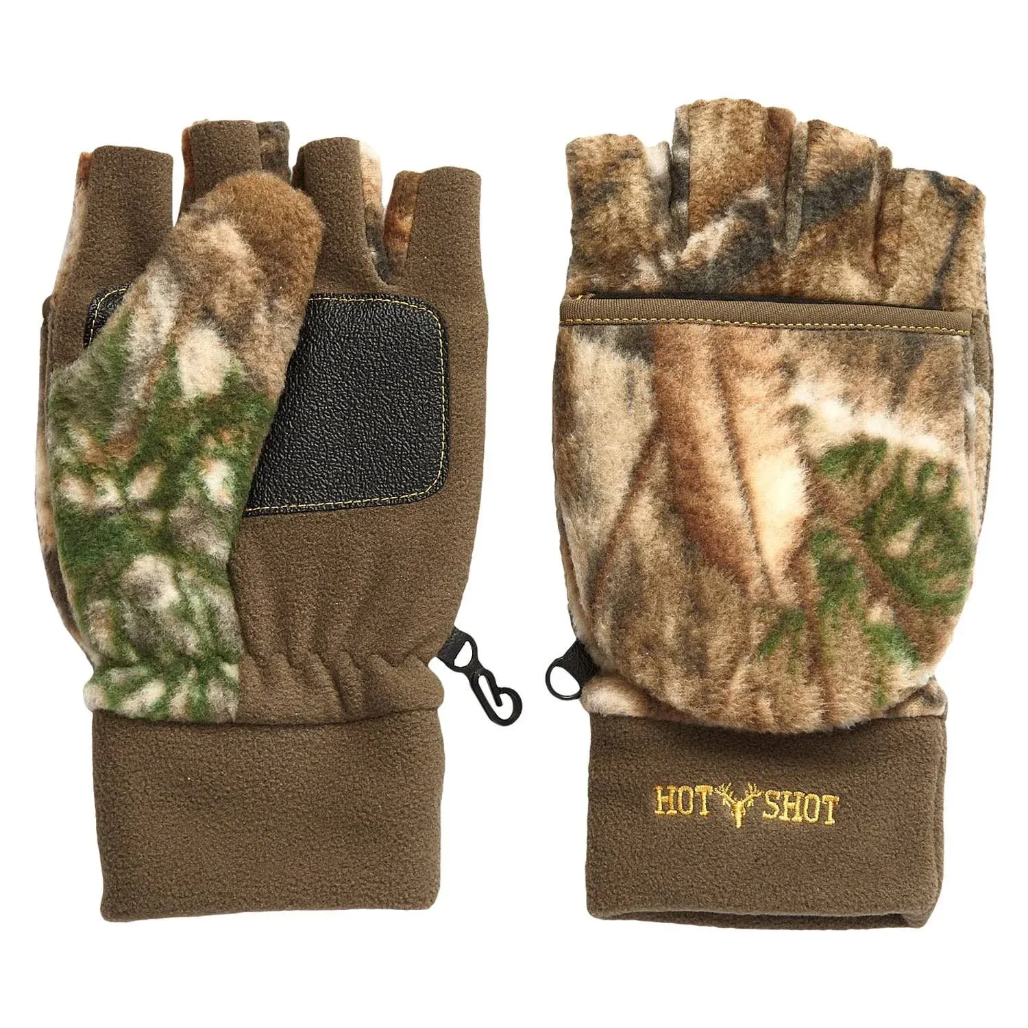 Hot Shot Men's Bulls Eye Fleece Pop-Top Mittens