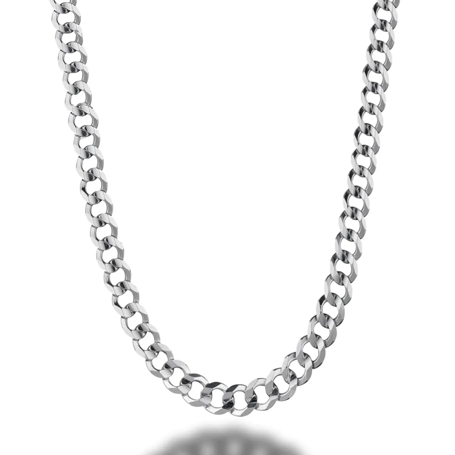 Savlano 925 Sterling Silver 5mm Italian Solid Curb Cuban Link Chain Necklace for Men & Women - Made in Italy Comes With a Gift Box