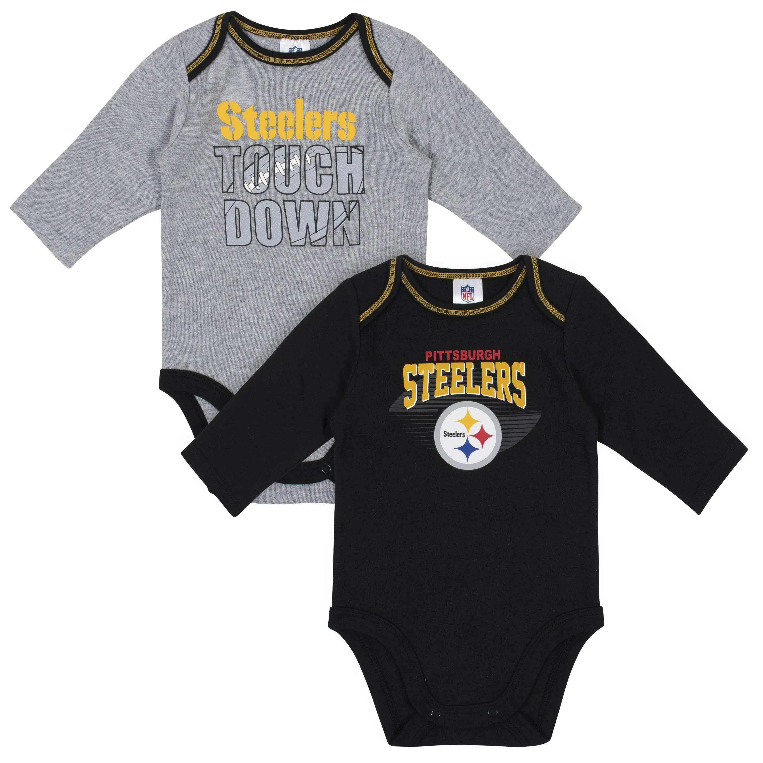 Gerber NFL Team 2 Pack Baby Boys Long Sleeve Onesie Bodysuit