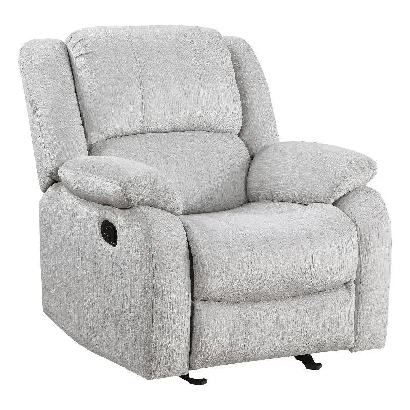 Lexicon Fairview Chenille Upholstered Glider Manual Recliner Chair in Gray