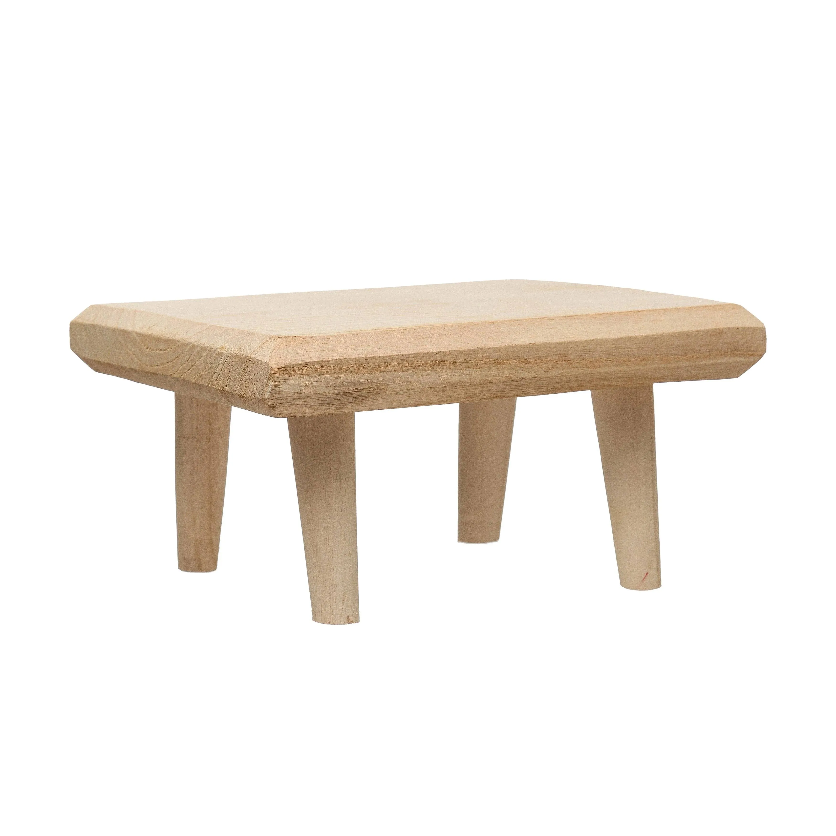 Paulownia Wood Footed Pedestal - Midcentury - Plant Stands And Telephone Tables - by Olive Grove | Houzz