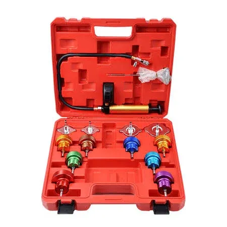 18pcs Radiator Pump Pressure Tester Set Coolant Pressure Tester Kit Vacuum Pu...