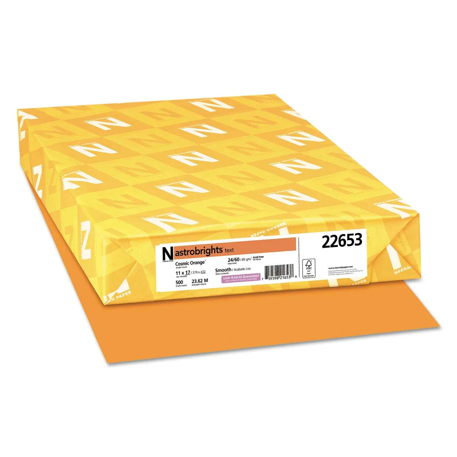 Astrobrights 495470 Astrobrights Multipurpose Paper 24 lbs 11-Inch x 17-Inch Cosmic Orange