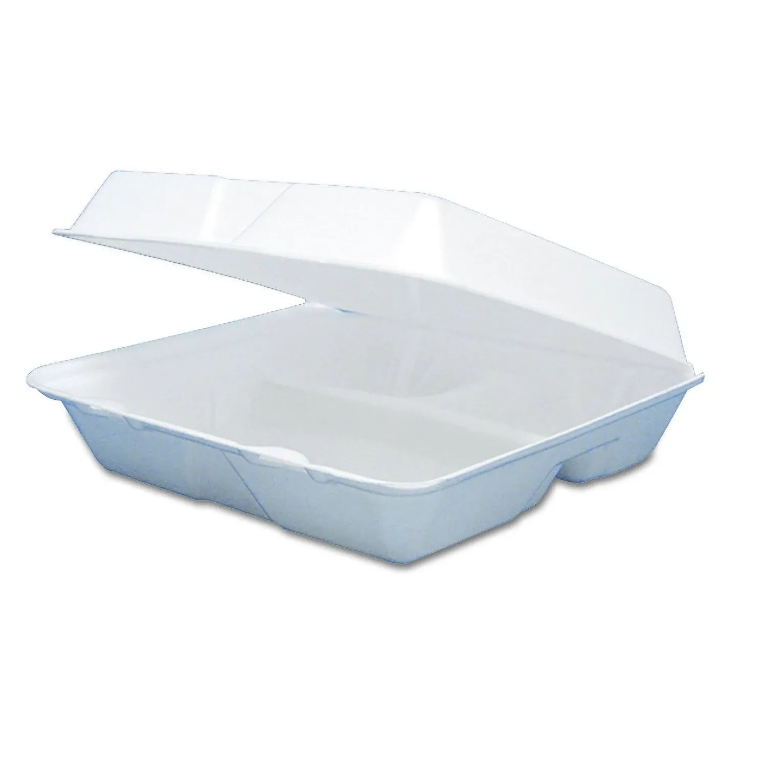 Dart Foam Container Hinged Lid 3-Comp 9 1/2 x 9 1/4 x 3 200/Carton