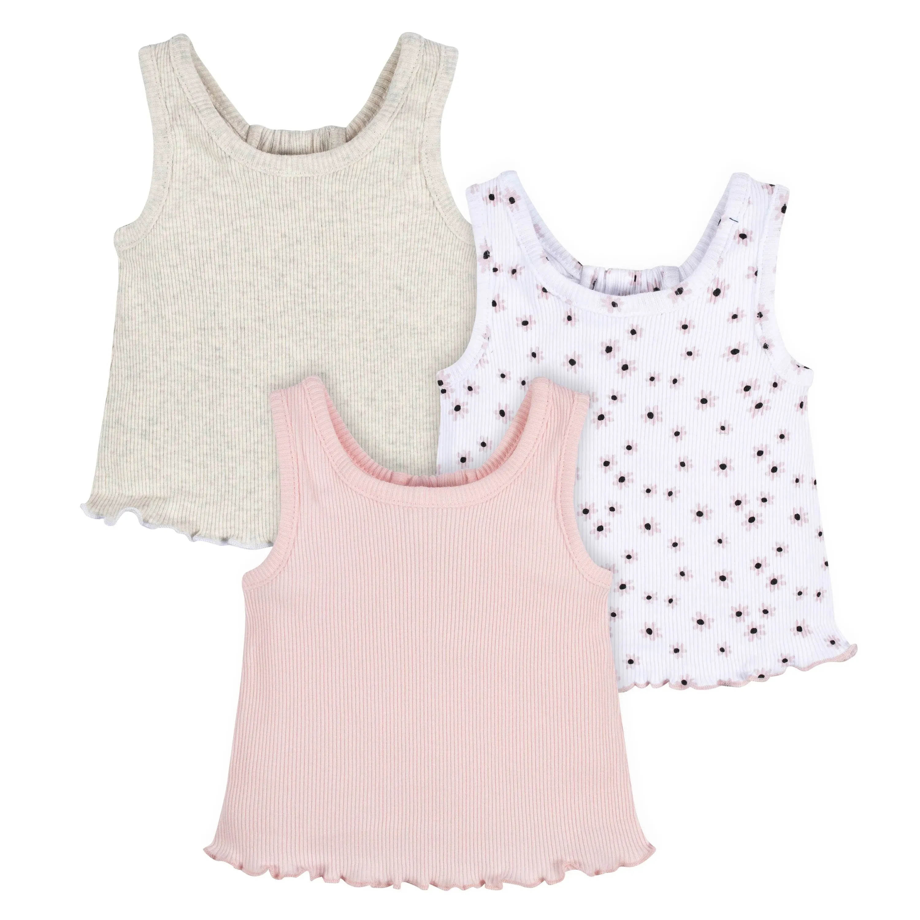 Gerber Baby-Girls Toddler 3-Pack Racer Back Tank Tops