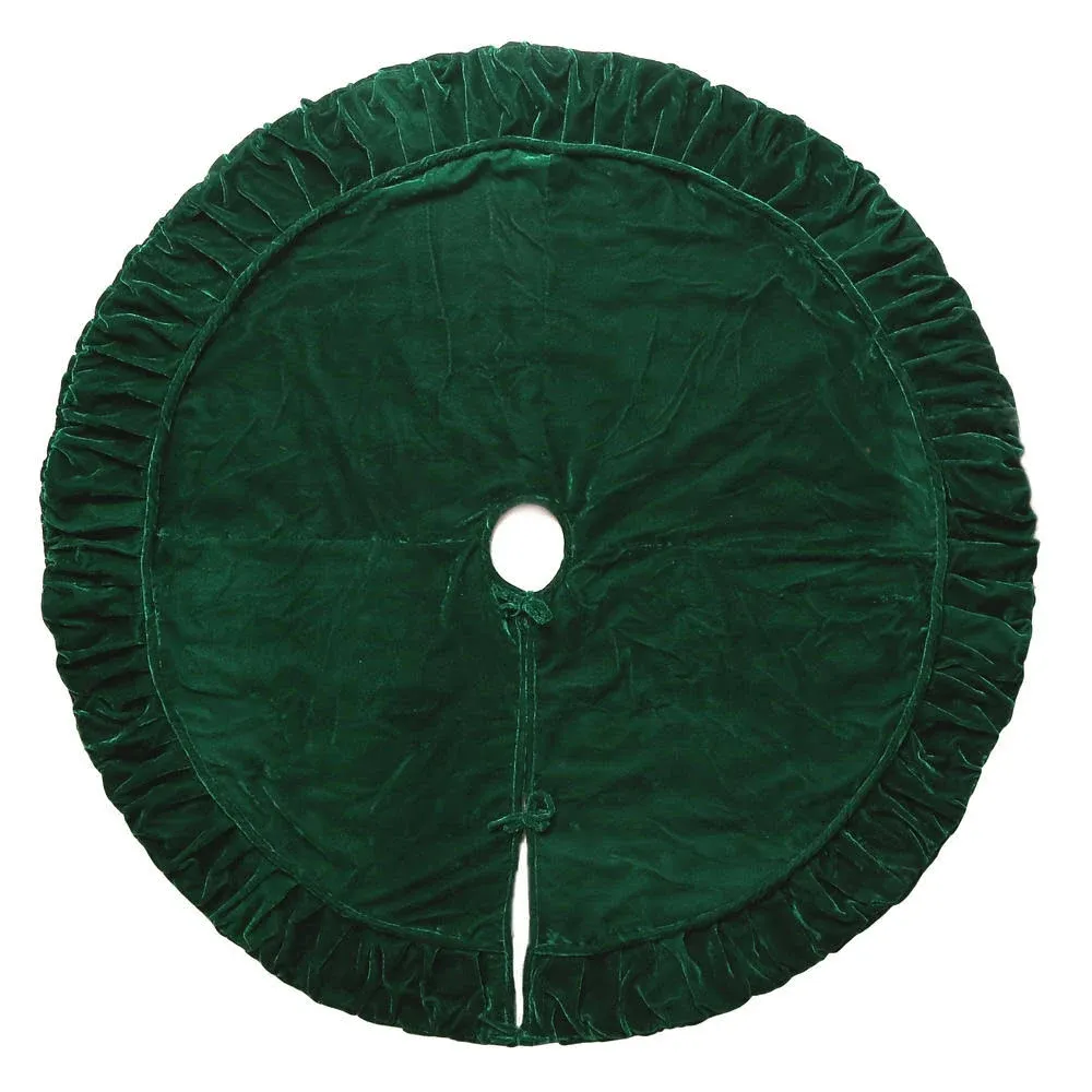 60" Plush Emerald Green Velvet Treeskirt