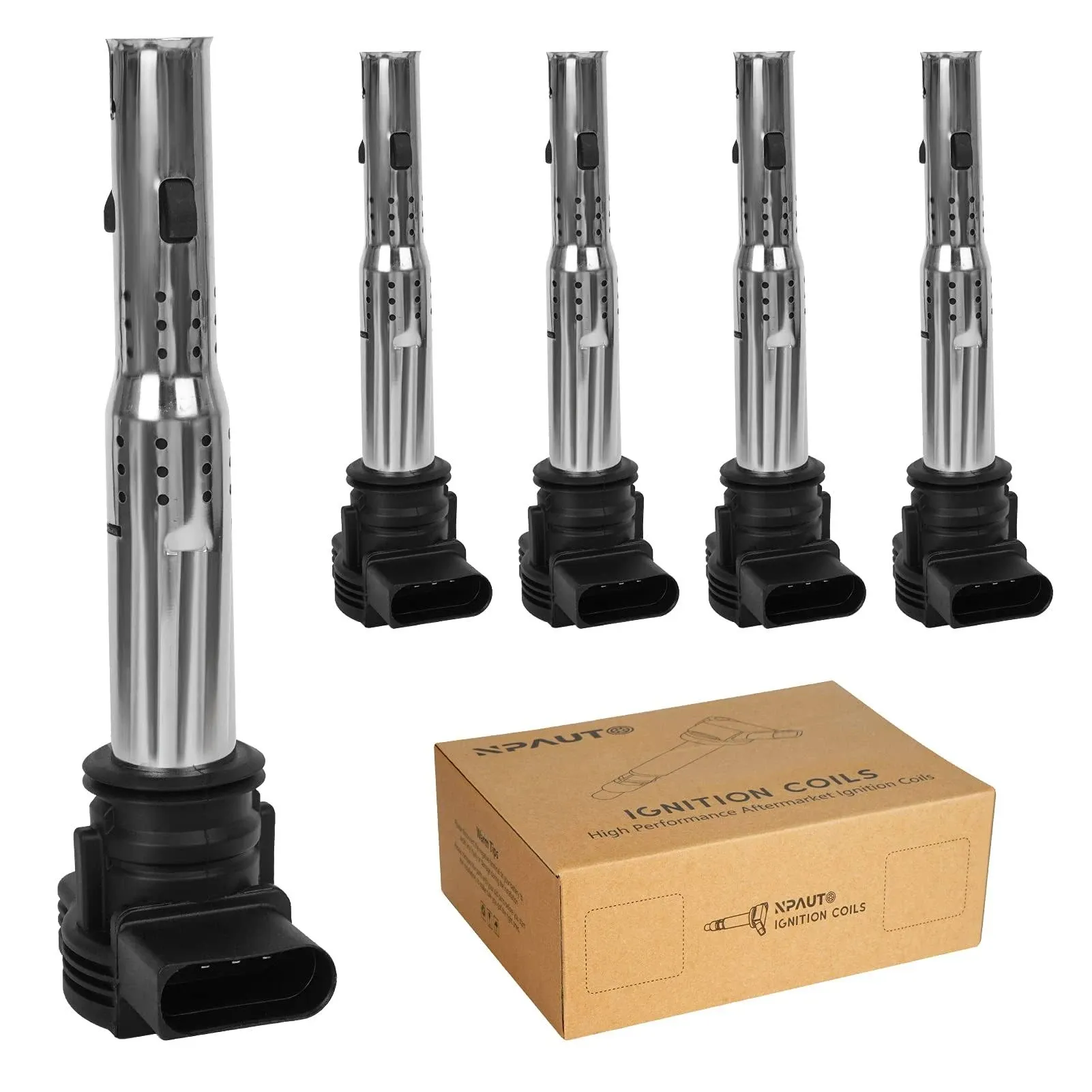 Ignition Coil Pack Set of 5 fit for 2.0 2.5 L4 Audi A3 A4 A5 A6 Q3 Q5 TT Turb...