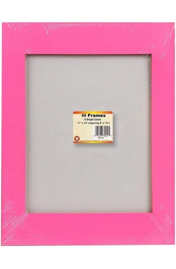 Hygloss Products Bright Specialty Frames Cardstock Paper Frame Large 11 x 14 Inches Center Size of 8 x 10 Inches (10 12 Colors) 48 Count