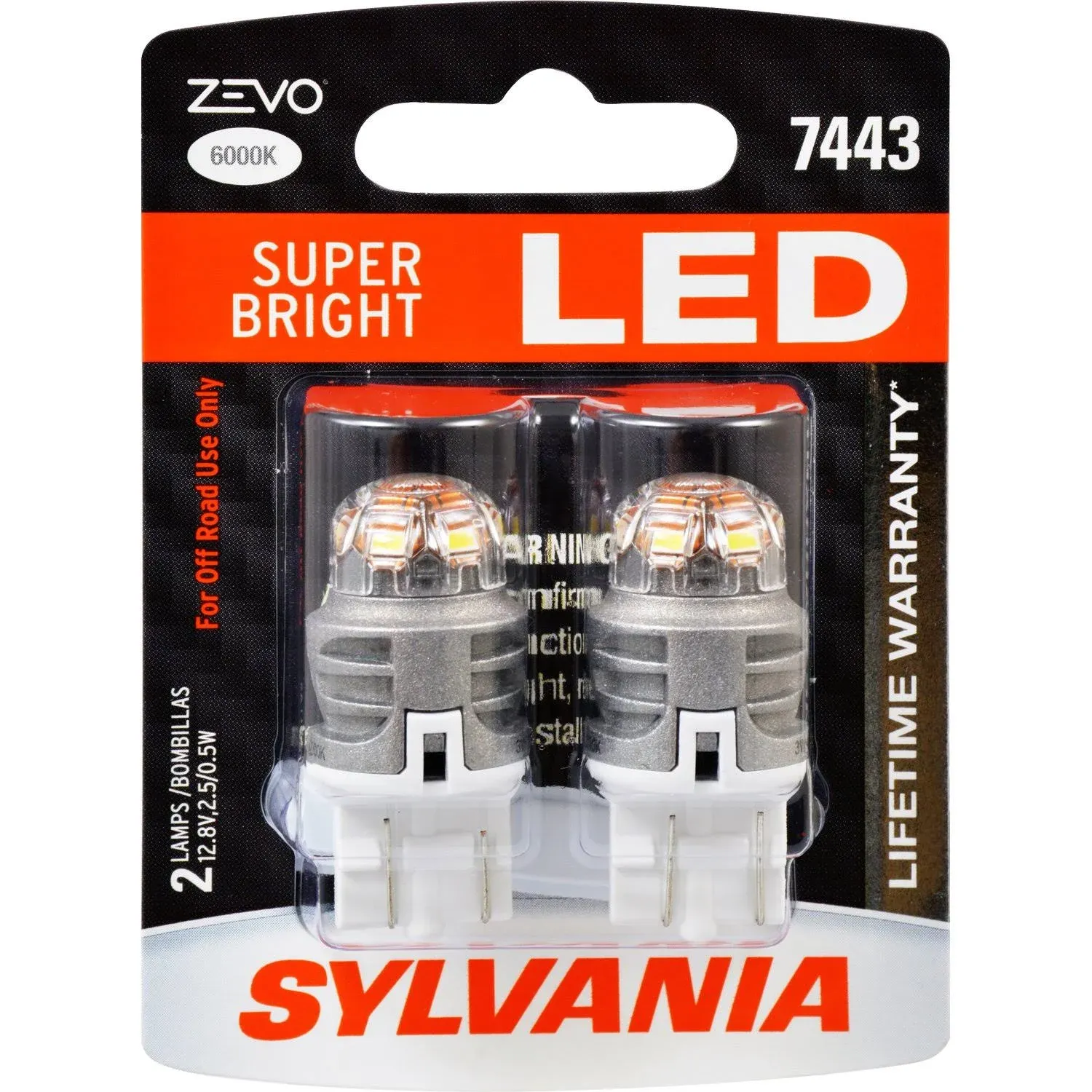 SYLVANIA ZEVO 7443 T20 White LED Bulb, (Contains 2 Bulbs)