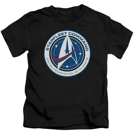 Trevco CBS2287-KT-3 Star Trek Discovery & Starfleet Command Juvenile 18-1 Short Sleeve T-Shirt Black - Large - 7