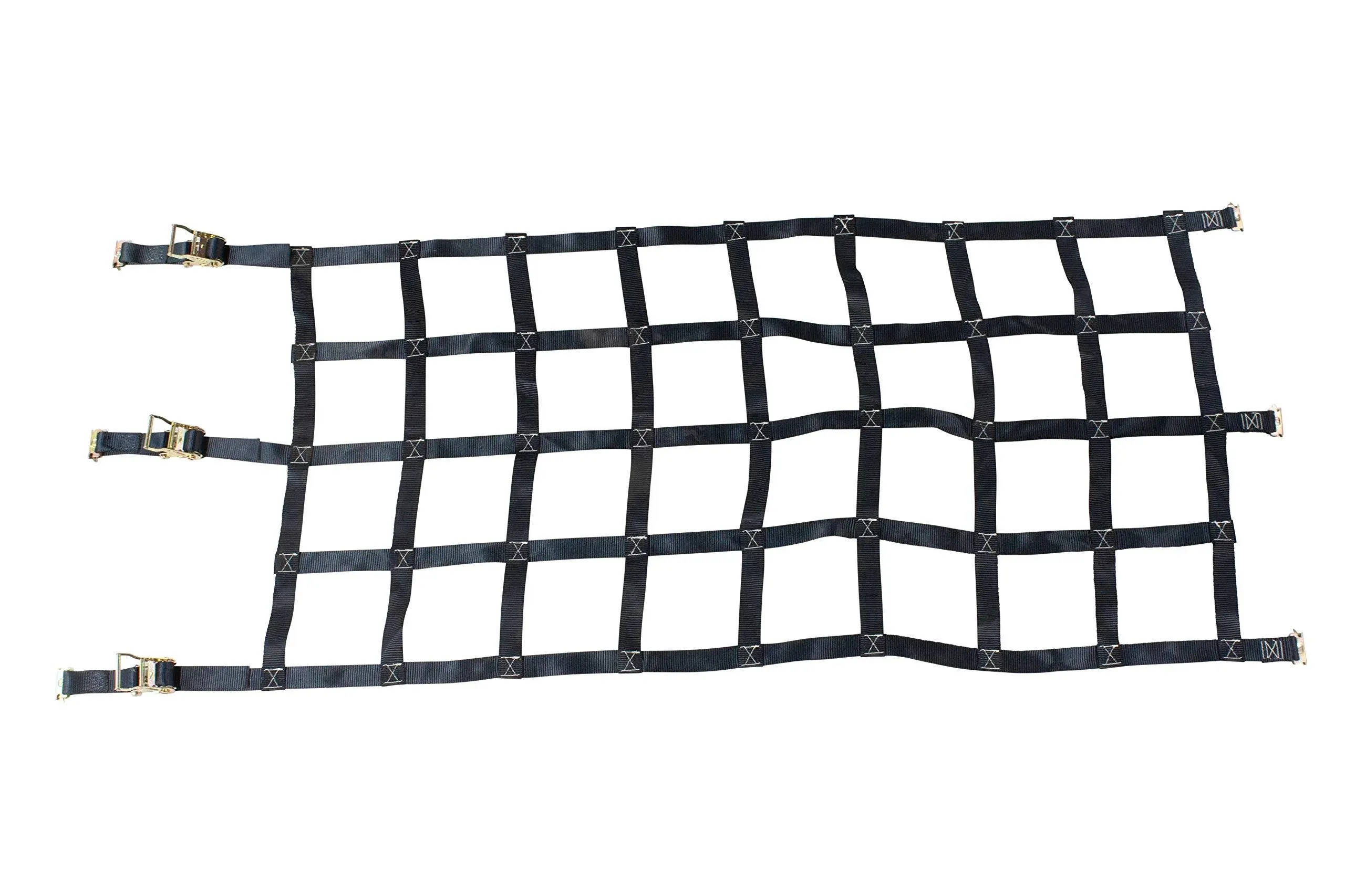 Cargo Net for Pickup Truck with Ratchets &amp; E-Track Fittings (42&#034;x82&#034;/8&#034;x8&#034; Hole)