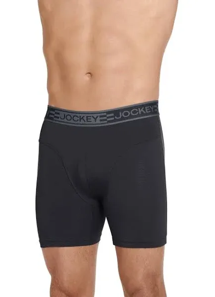 Jockey Men's Sport Cooling Mesh Performance 6 inch Boxer Brief, Size: Large, Blue