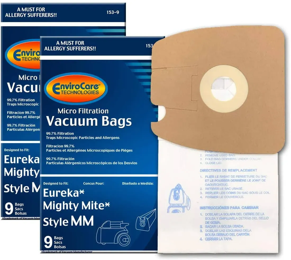 Envirocare Replacement Vacuum Bags Eureka Style MM Eureka Mighty Mite 3670 and 3680 Series Canisters Bags