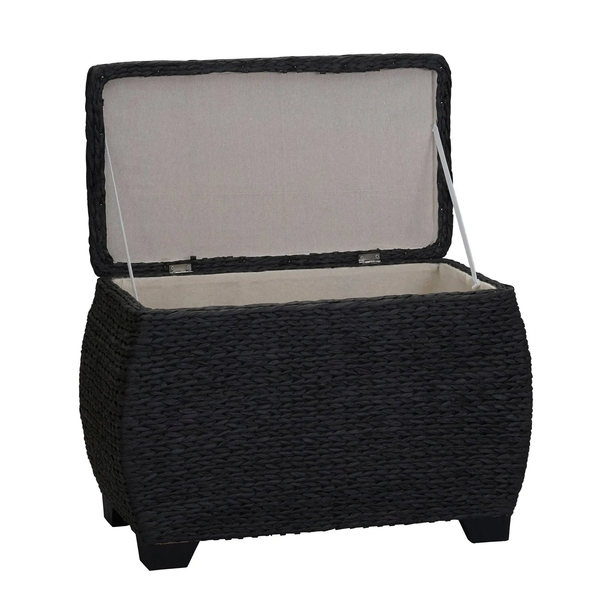 Large Curved Woven Storage Chest, Liner, Paper Rope - Beach Style - Storage Bins And Boxes - by Household Essentials | Houzz