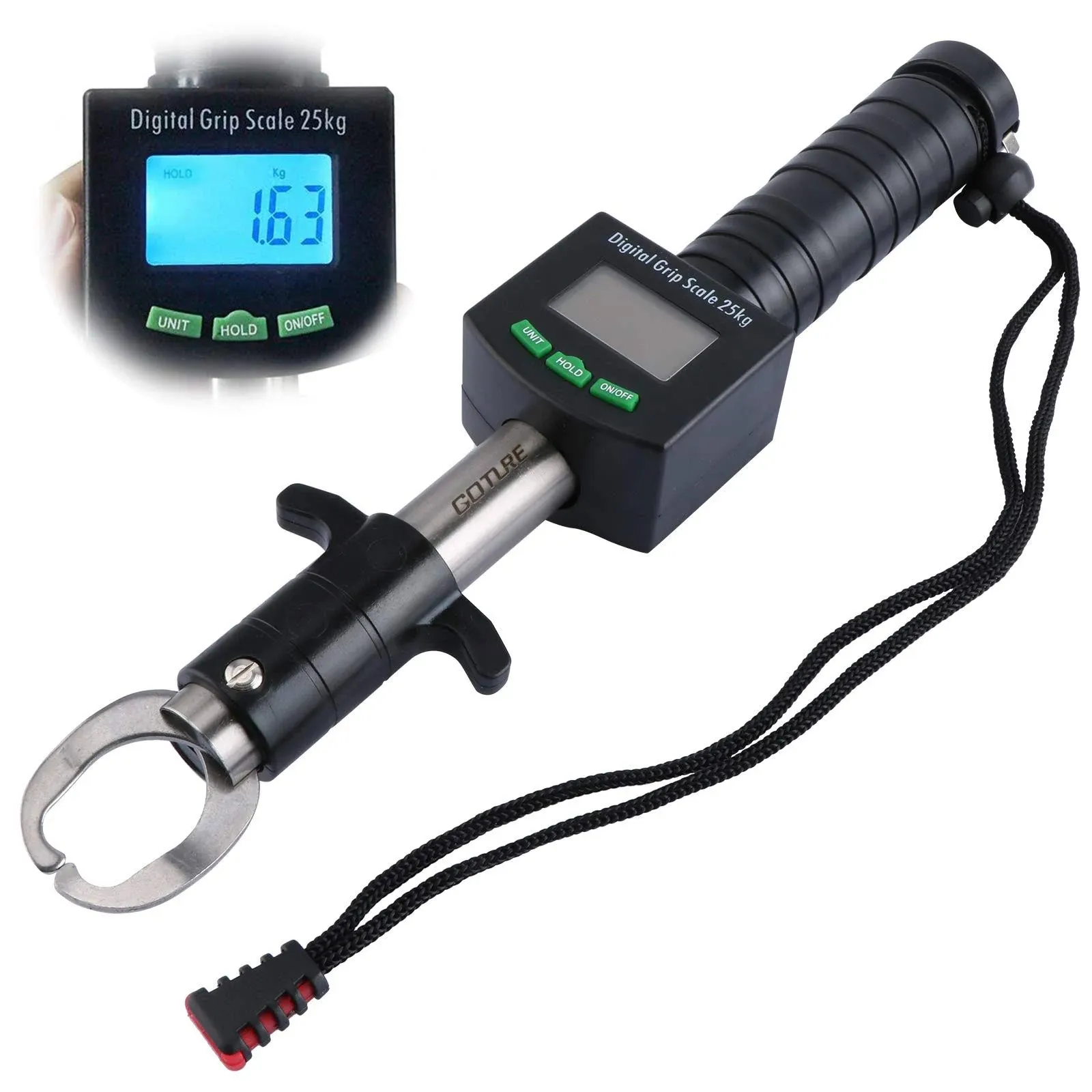 Fish Lip Gripper with Digital Scale, 50lb/25kg Loading Capacity Fish Lip