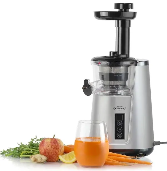 Omega Juicer 2-Cup+120W+Col<wbr/>d Press+ 3 Stage Auger+Plastic+<wbr/>Residential Silver