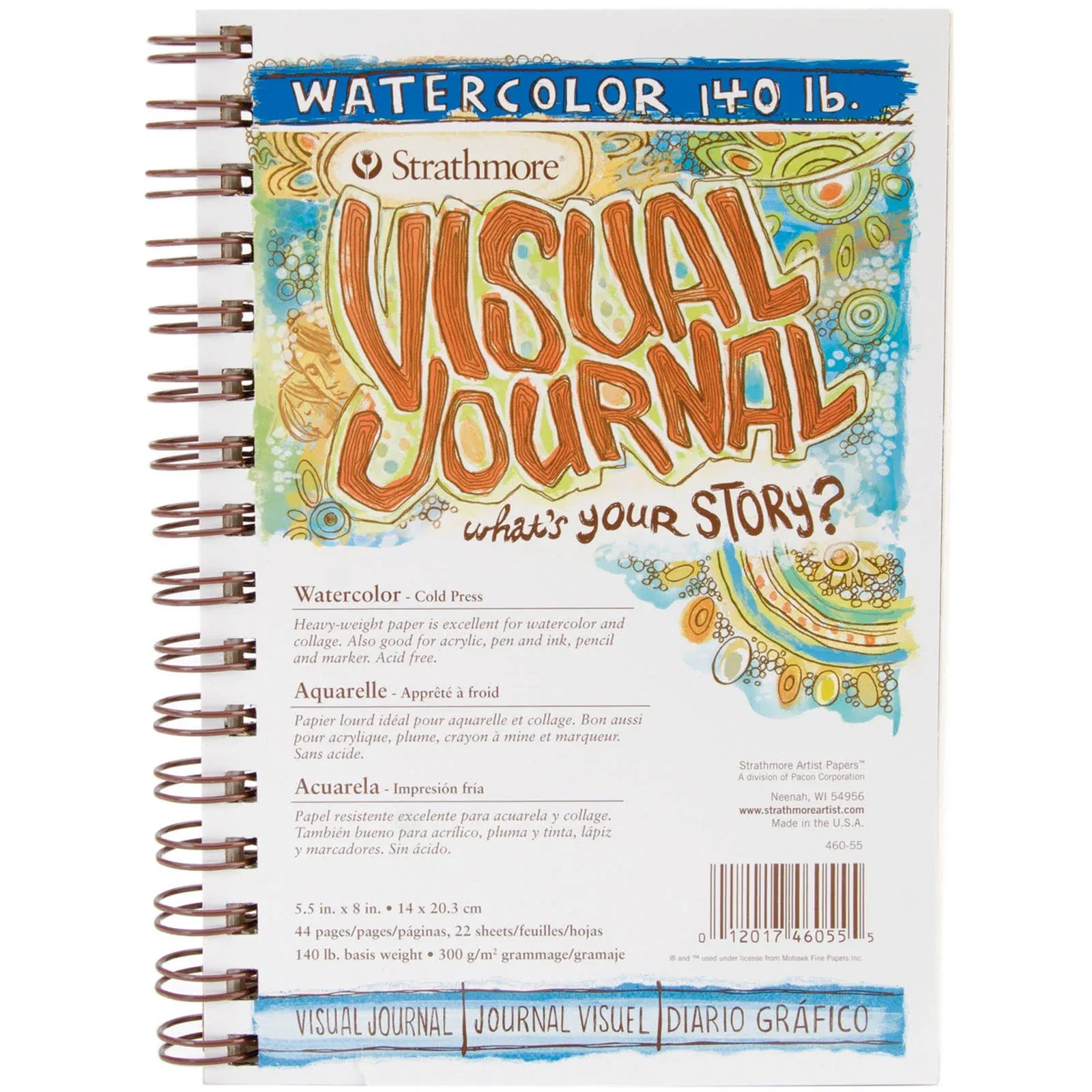 New Strathmore 460-55 400 Series Visual Watercolor Journal art supplies 140 LB