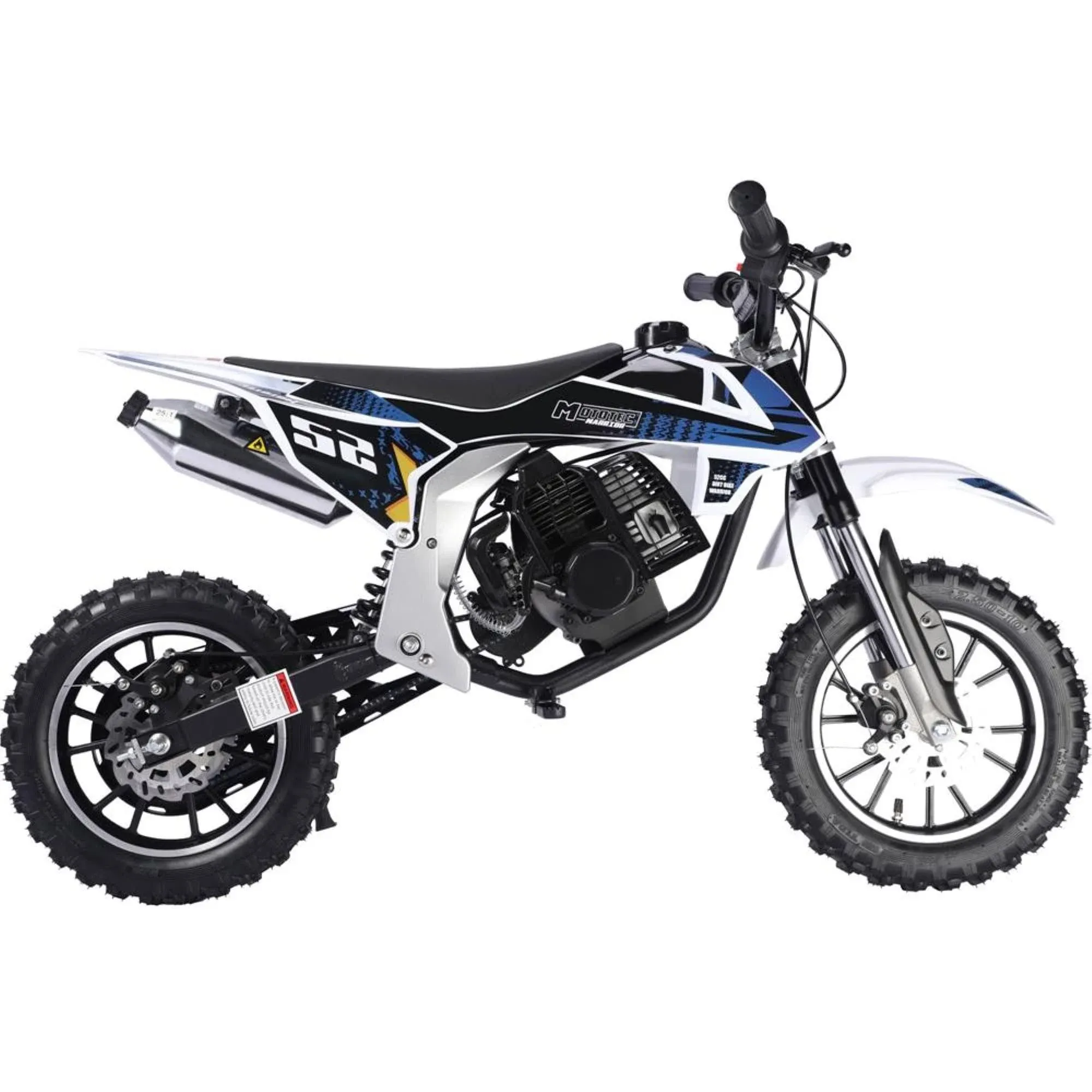 MotoTec Warrior 52cc 2-Stroke Kids Gas Dirt Bike Youth Motorcycle Starter MX