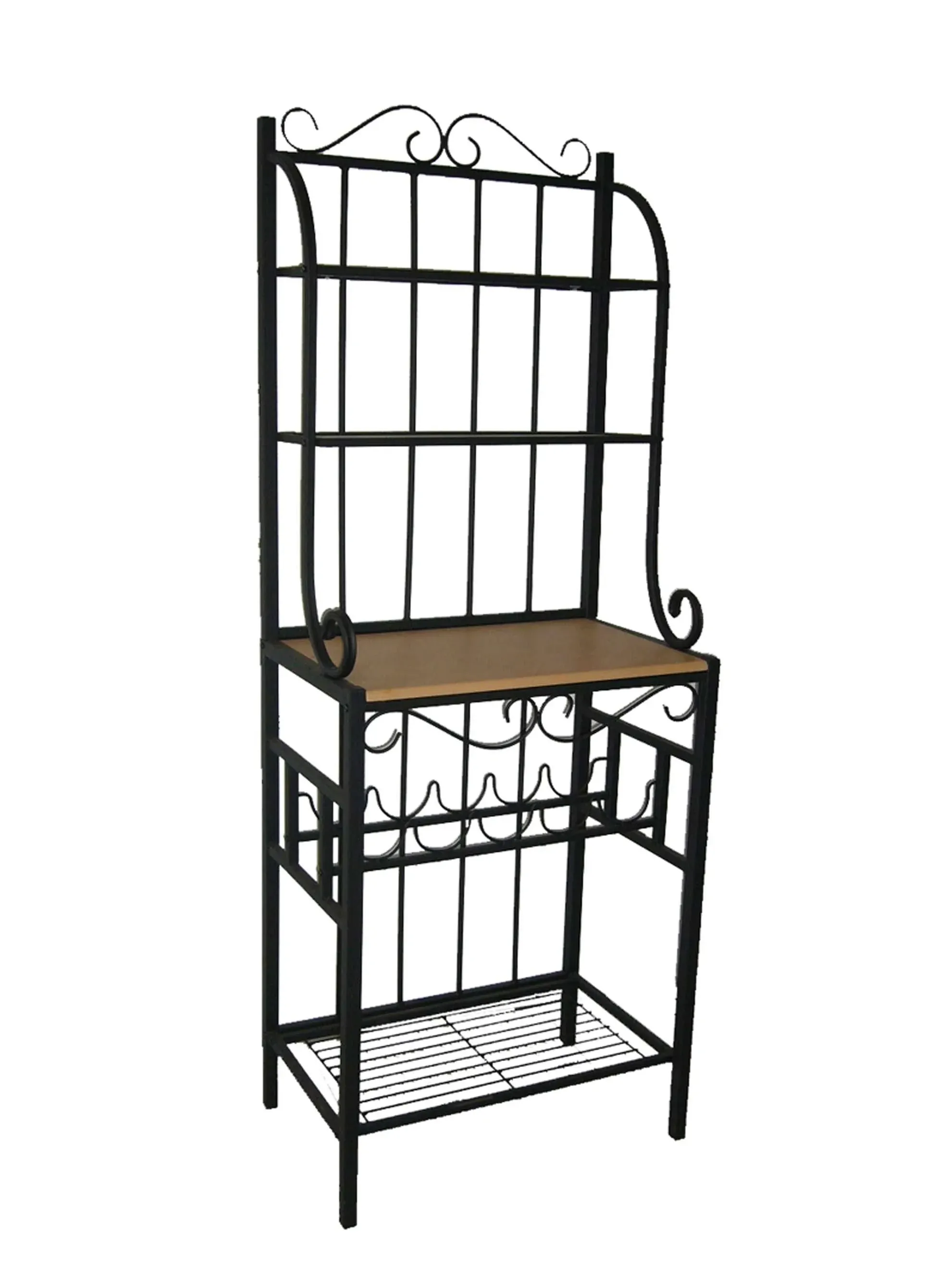 Boraam Praha Metal Bakers Rack With Black Finish 12503