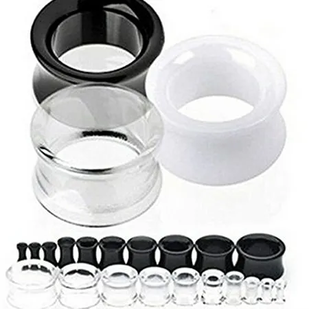 MyBeauty 1Pair Silicone Flesh Tunnel Double Flared Saddle Ear Plug Gauge Unisex Piercing